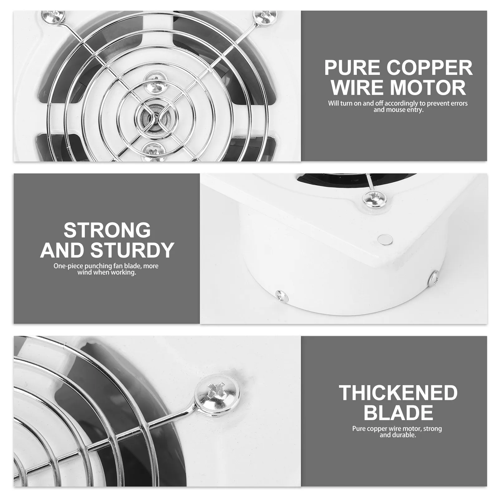 

Вытяжной вентилятор настенный 4 дюйма, белый, с двигателем из чистой меди, мощный, малошумный, для кухни и туалета