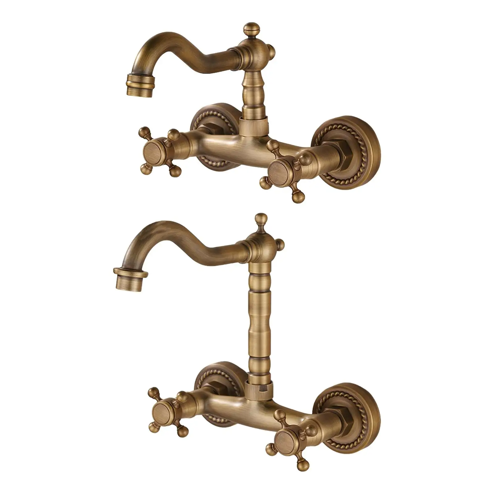 Rubinetto da cucina a parete miscelatore europeo flessibile universale con doppia maniglia per lavanderia RV casa ristorante all'aperto