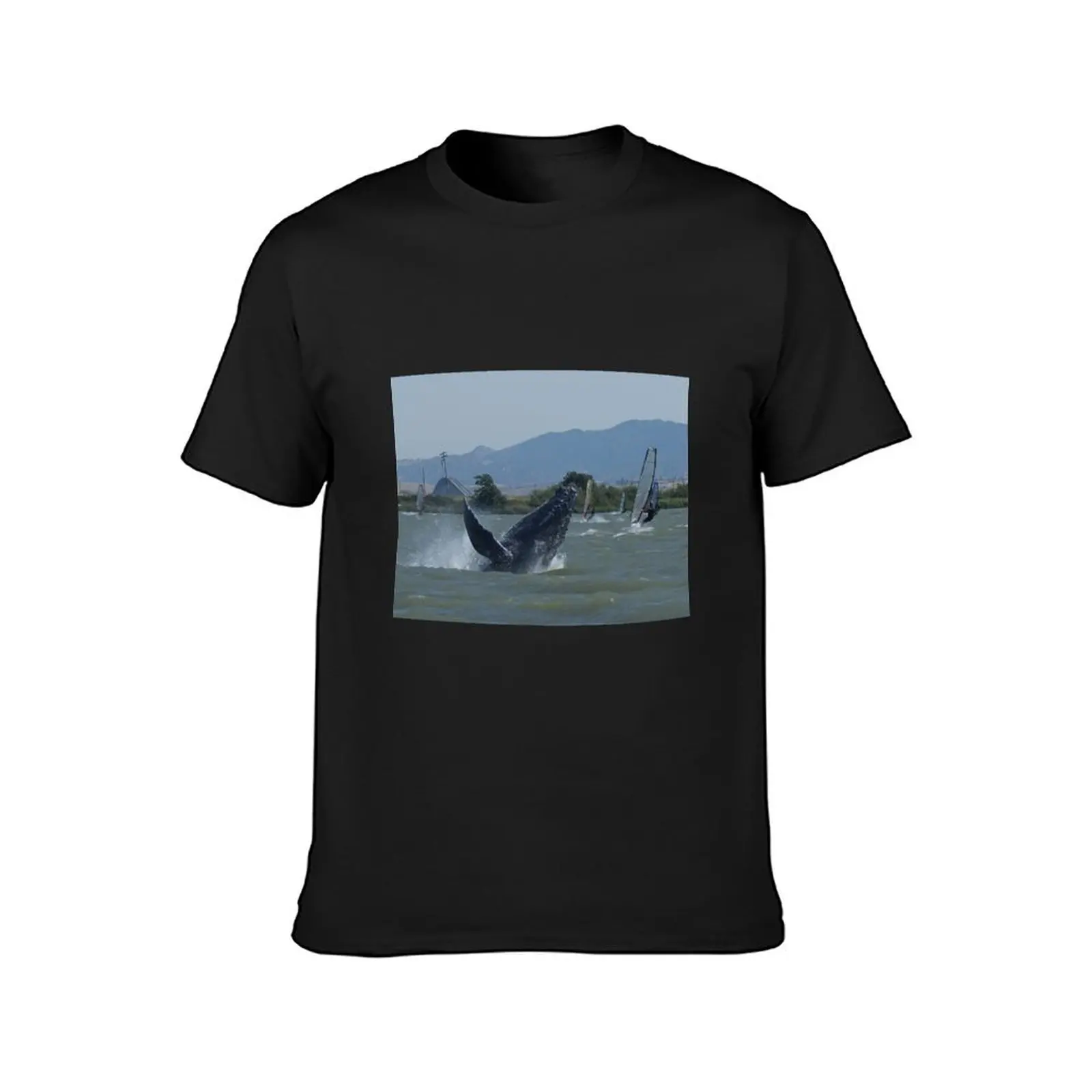 Humpback Whale Breaching by Windsurfers T-Shirt cute clothes hippie clothes animal prinfor boys men clothings