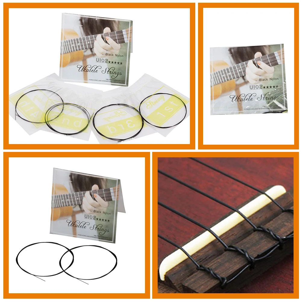 

4 Pcs Black Nylon Ukulele Strings U102 Durable Musical Instrument Parts High Performance Affordable Price Excellent Experience