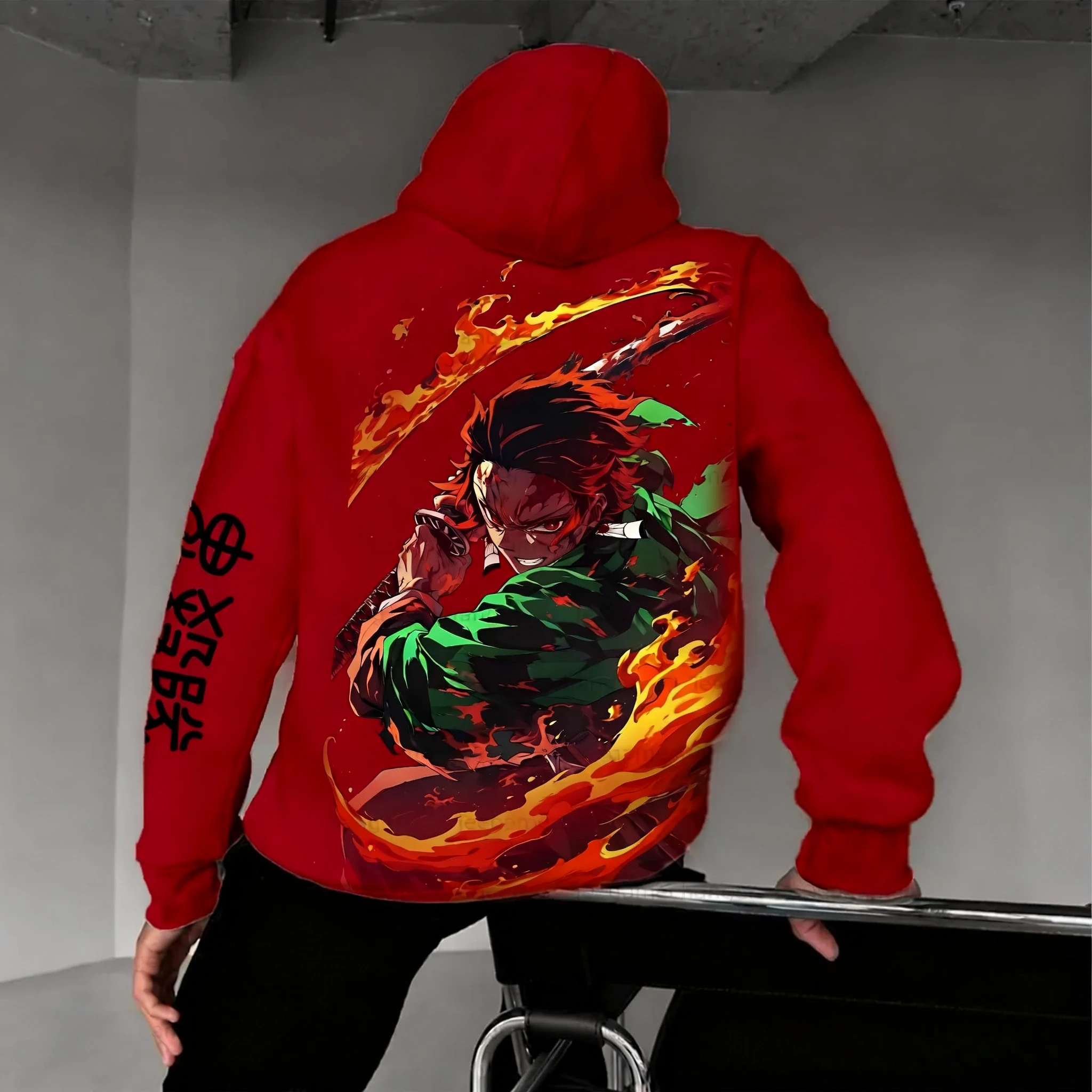 

Demon Slayer аниме осень/зима мужской новый Kamado Tanjirou двусторонний принт свободный повседневный свитер в стиле Харадзюку для родителей и детей топ