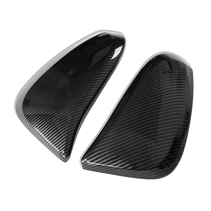 Carbon Fiber Side Rear View Mirror Cover Cap Decor Trim For Toyota Hilux Revo Vigo Fortuner Highlander RAV4 Innova