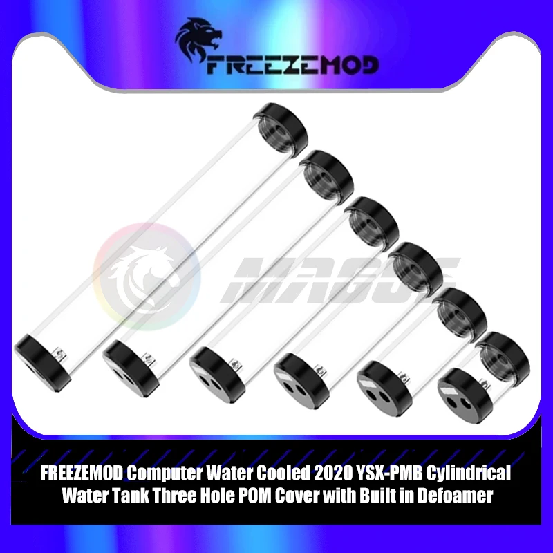 

FREEZEMOD Компьютерный резервуар для водяного охлаждения, цилиндрический резервуар для воды диаметром 50 мм, 3 отверстия, крышка из помпона, встроенный пеногаситель, 70 мм-320 мм YSX-PMB