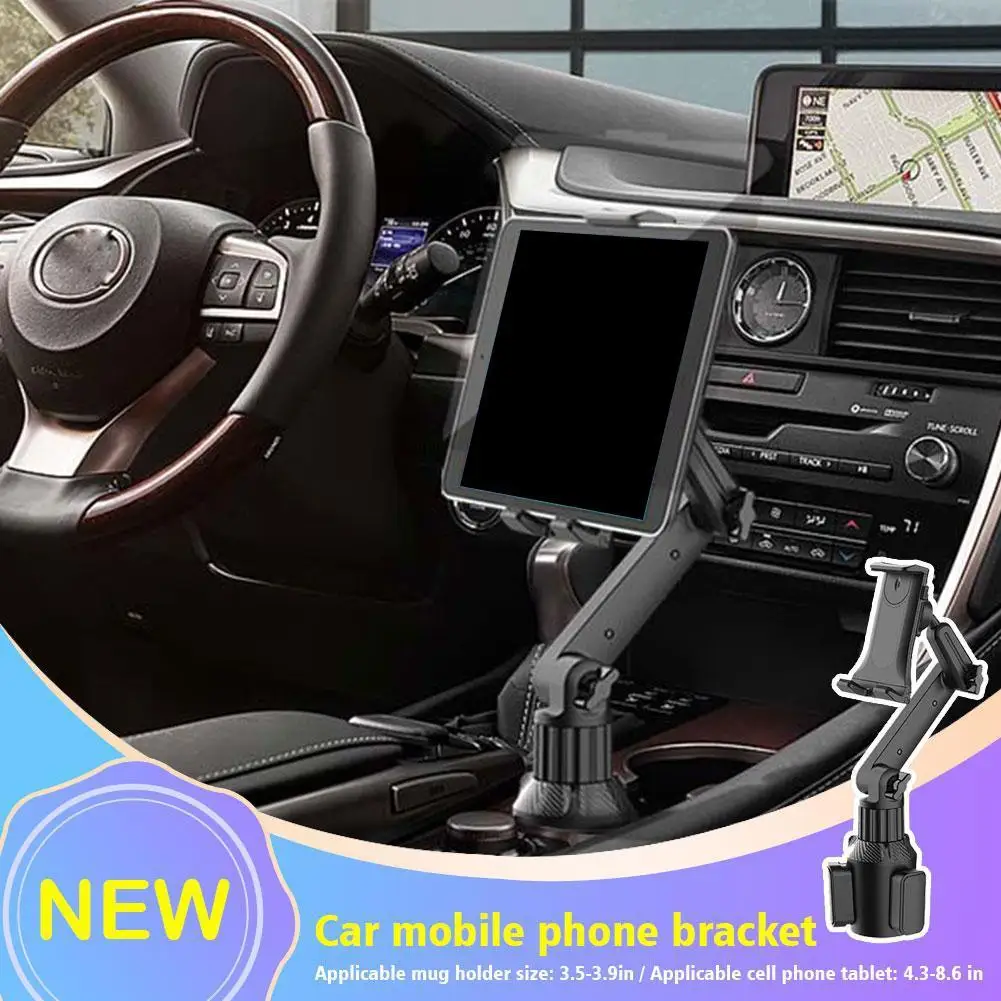 NEW Tablet Cup Holder Mount 360 Adjustable Smartphone Holder Car 270 Tilt Bar Triangular Base Ram Mount Tablet Holder For SUV