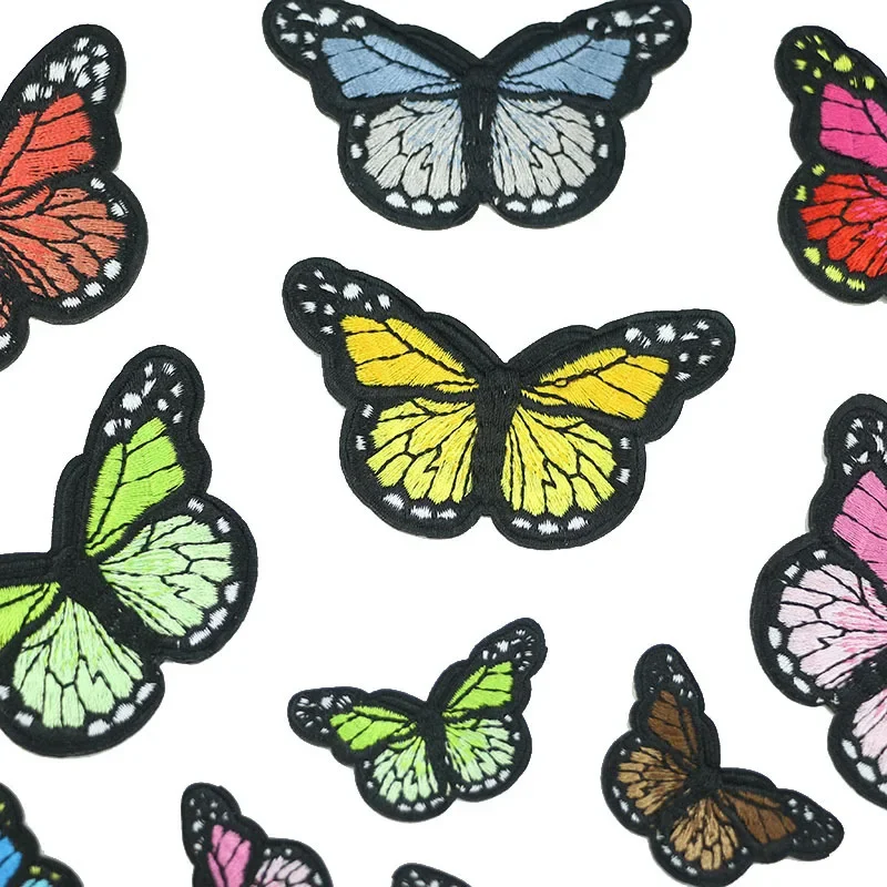 Computer Embroidery Animal Butterfly Clothing Accessories Patch Badge Cloth Stickers Patches Iron on Cheap Patch Embroidery