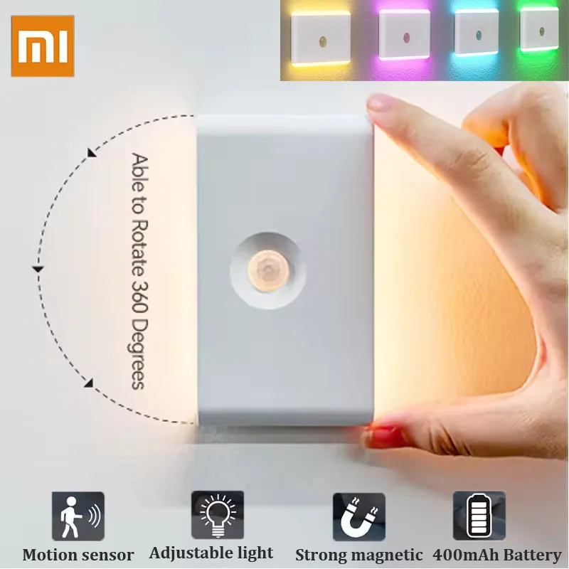 

Xiaomi Motion Sensor Light Wireless LED Night Light Type C Rechargeable Night Light Cabinet Wardrobe Lamp Staircase For Kitchen