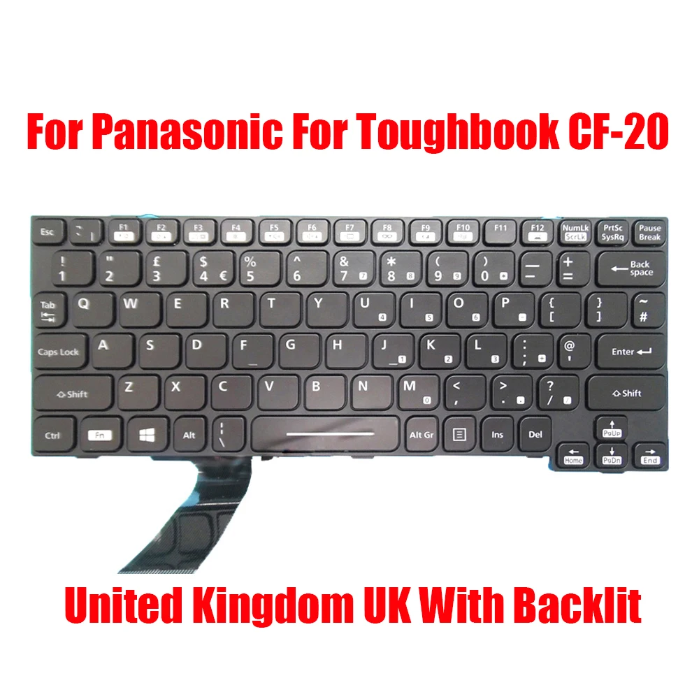 

United Kingdom UK Laptop Keyboard For Panasonic For Toughbook CF-20 CF-20E0385VJ CF-20E5097VJ CF-20E5193VJ HMB8359CPB10 01A New