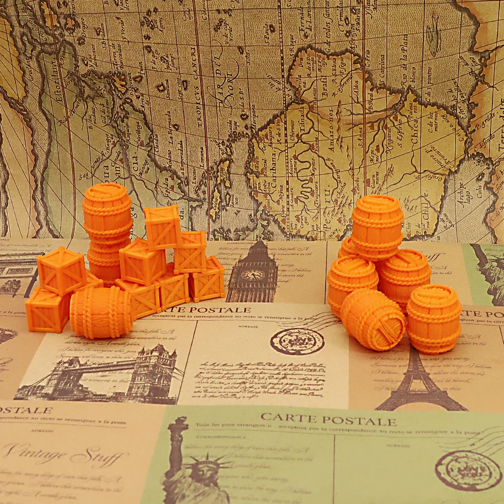 Crates and Barrels Terrain Set Tabletop Fantasy Wargame Scenery Miniature Storage Props Unpainted Terrain Accessories,14‑Pieces