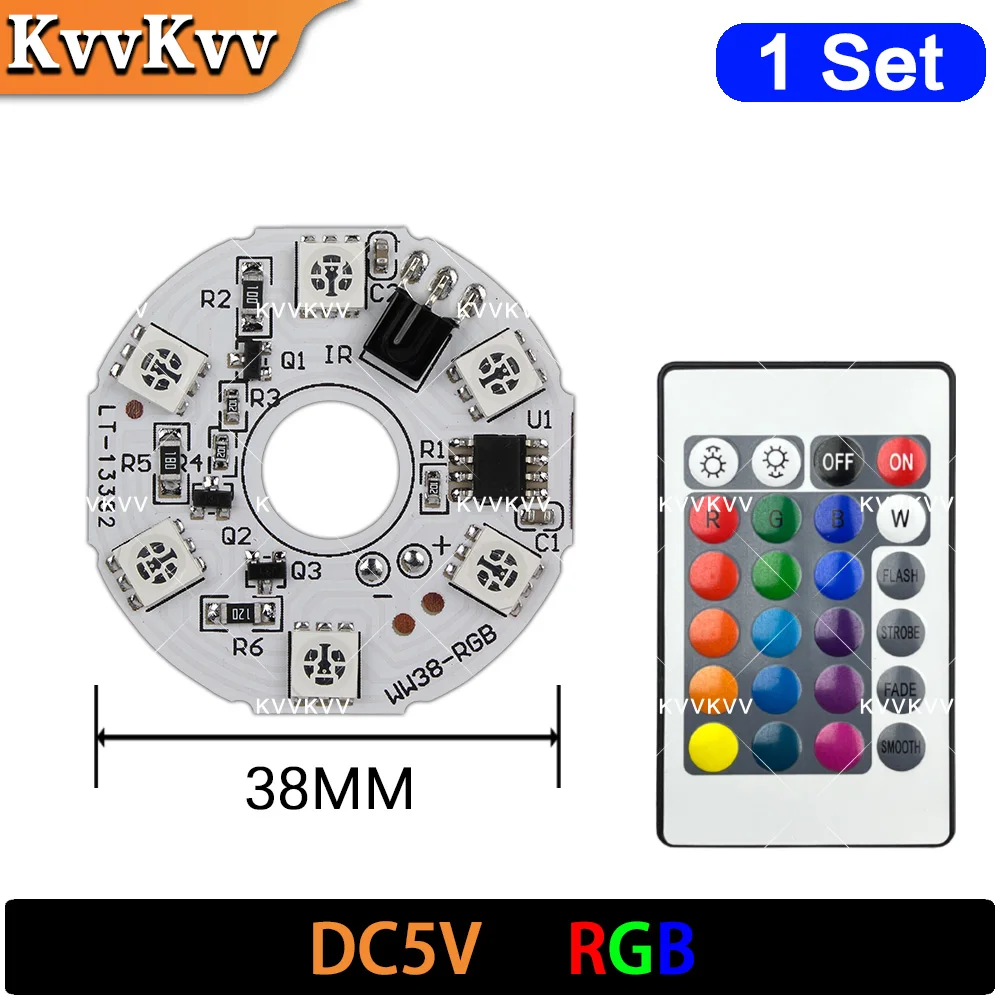 5V USB RGB Light Source LED Light Panel Colorful Gradient 3W DIY Remote Control Dual 24 Color Temperature Switch Color Changing