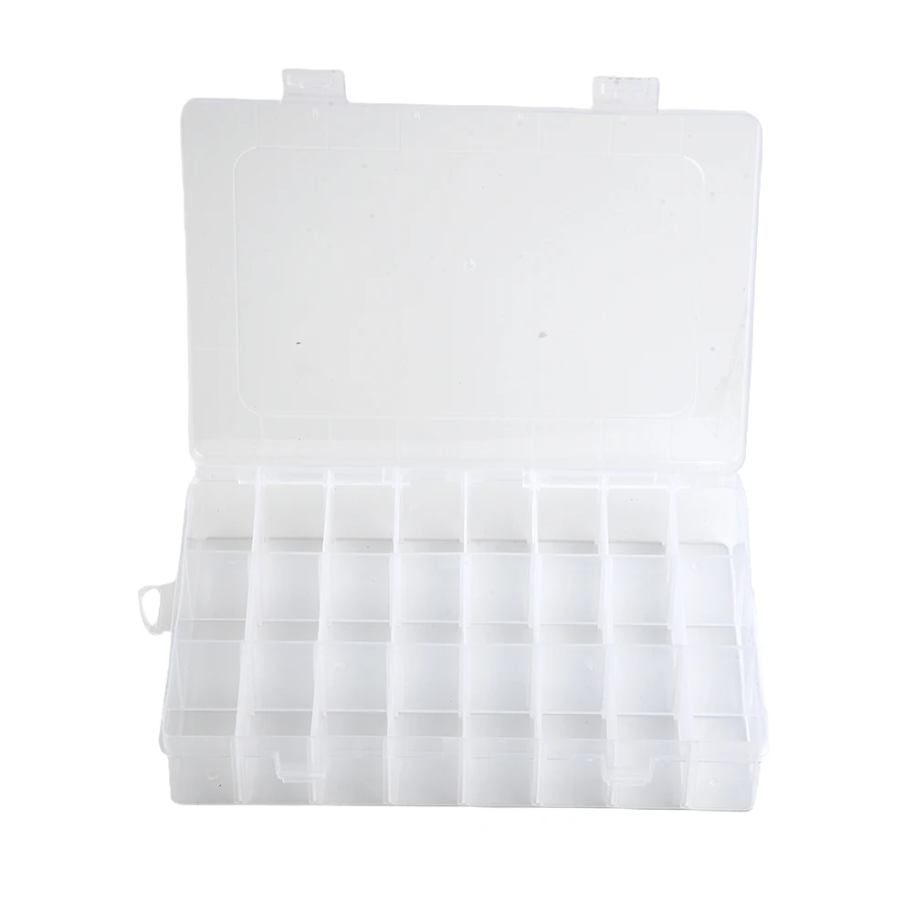 Tool Storage Box Plastic Box Home Metal Parts Craft Parts Electronic Parts 24 Grid Clear Compact Transparent Lid