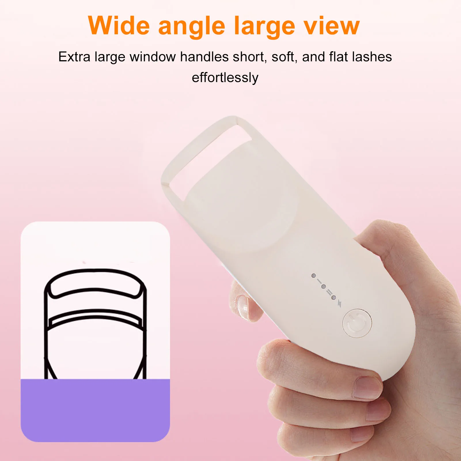 Electric Eyelash Curler Cordless Heated Eyelash Curler Fast Heat Wide Angle Electric Lash Curler 2 Temperature Settings