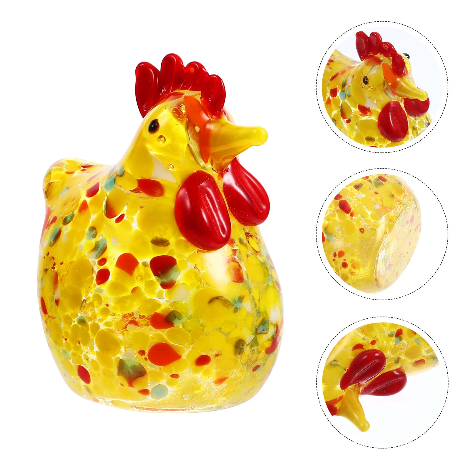 

Glass Hen Desktop Ornament Transparent Chicken Decoration Creative Home Office Display Bright Adornment