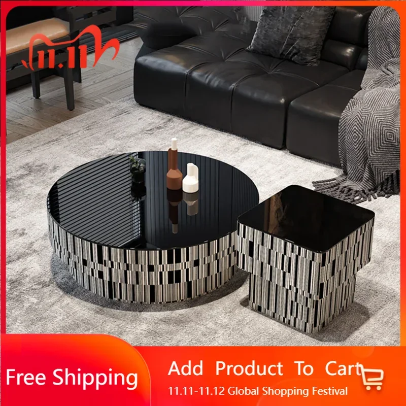 

Luxury Black Coffee Tables Luxury Round Unique Design Modern Coffee Tables Living Room Korean Couchtisch Postmodern Furniture