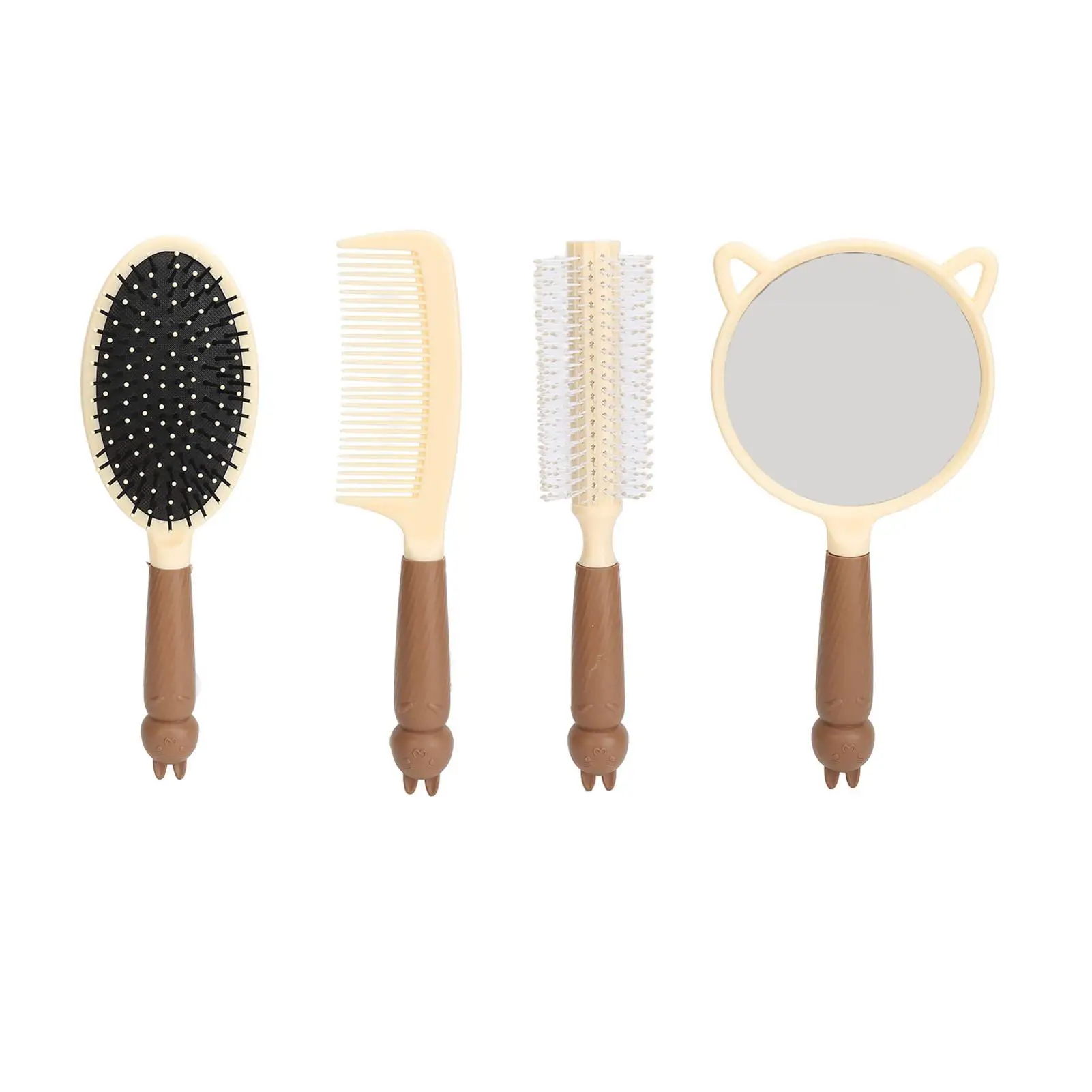 

Cat Shape Scalp Massage Comb Set for Hair Care Travel Friendly Plastic and Rubber Brush Set Ideal for business Trip