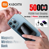 Xiaomi Wireless Magnetic Power Bank Alloy Ultra Thin 50000mAh  Fast Charging Portable Mini Backup Battery For iPhone Samsung New