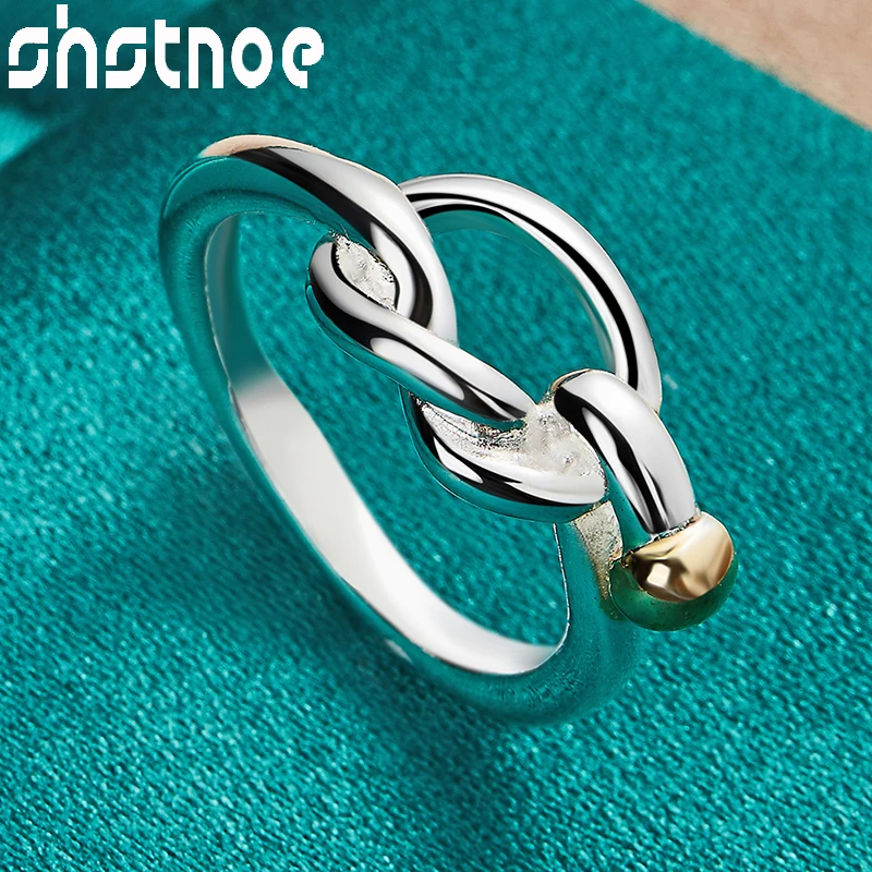 

SHSTONE 925 Sterling Silver Unique Gold Beads Rings For Women Engagement Wedding Birthday Party Fashion Jewelry Christmas Gifts