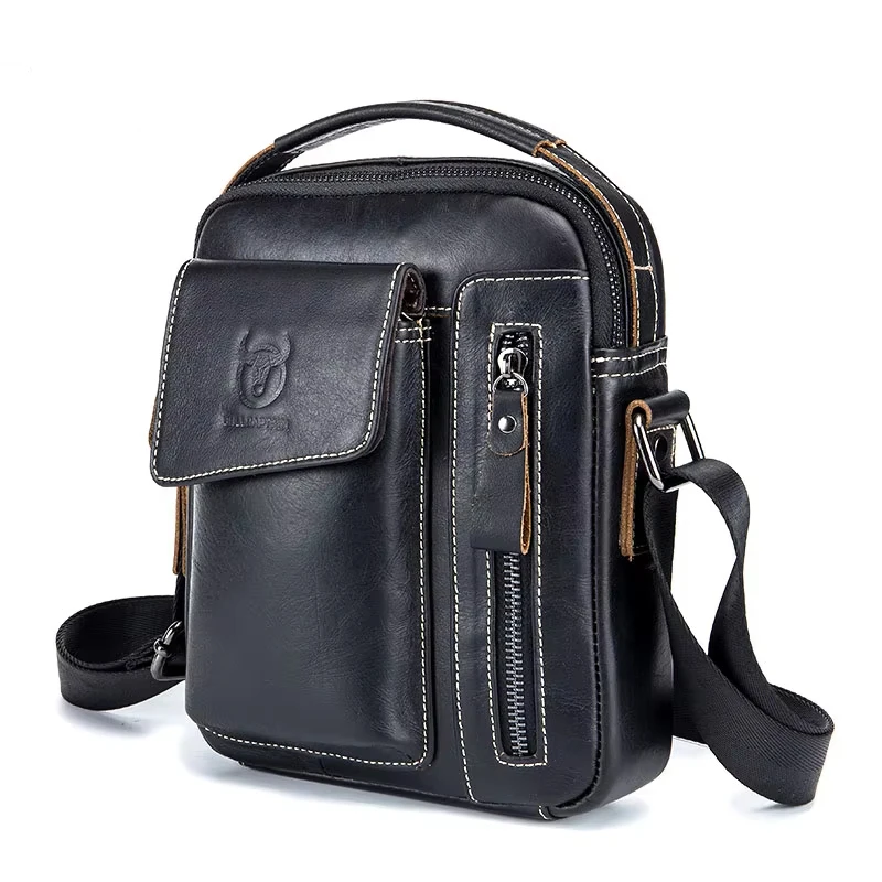 Genuine Leather Fashion Men Messenger Bag's Business Portable Handbag Leather Shoulder Bag Phone Bags