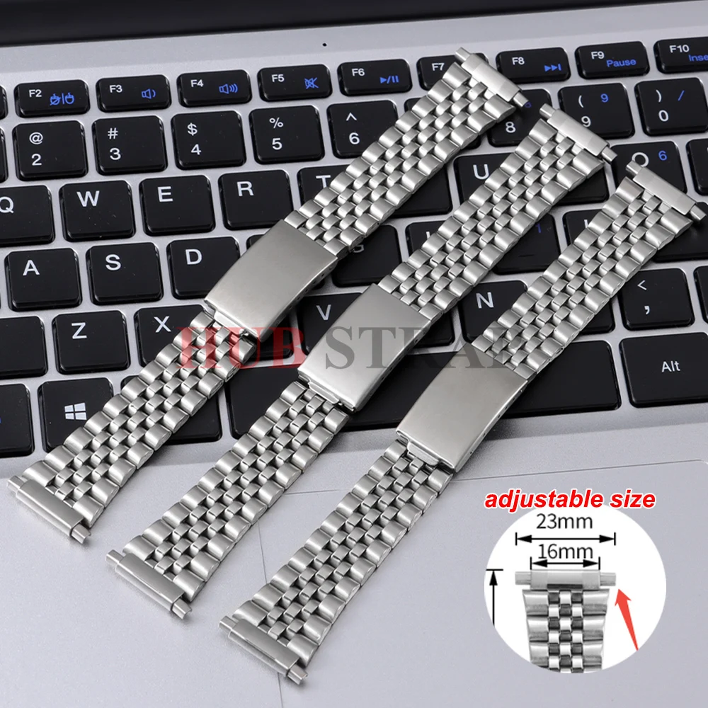 18mm 19mm 20mm 21mm 22mm 23mm Edelstahl-Uhrenarmband für Seiko für Rolex für Huawei Armband Metall-Faltschließe Armband