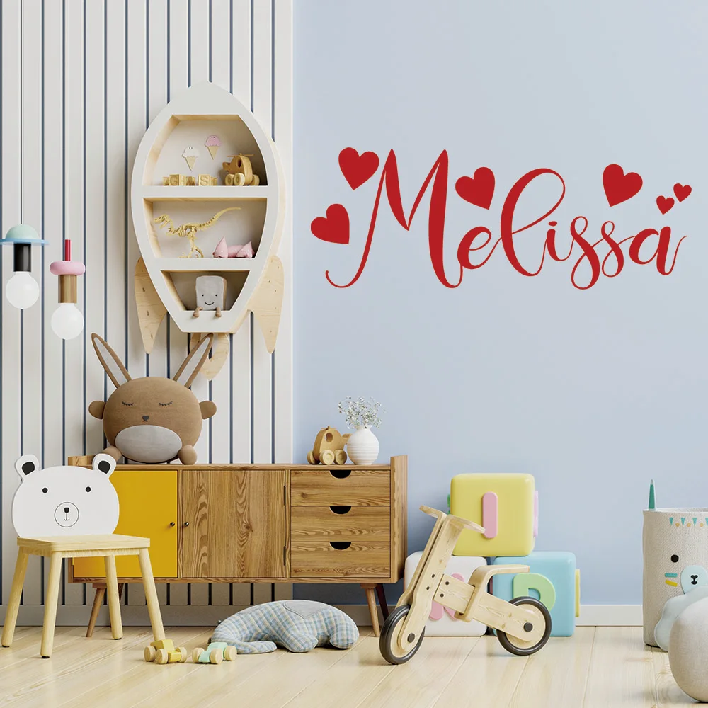 1 قطعة Diy بها بنفسك تخصيص اسم مخصص الحب ملصق مقاوم للماء ورق حائط من الفينيل ديكور المنزل ل اكسسوارات الديكور الزفاف