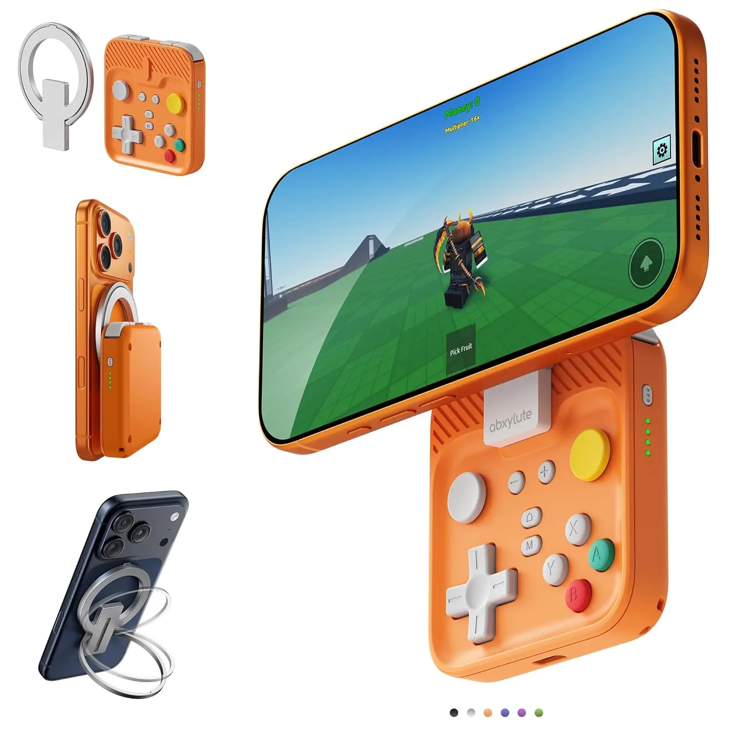 

Мобильный игровой контроллер M4 Snap-On для Android и iPhone, легкий и портативный, с подставкой, двойной джойстик, функция Turbo