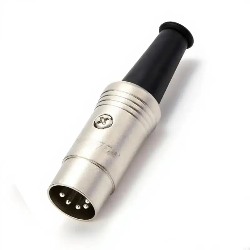   Metal 5 Pin DIN Connector, Male MIDI Plug for Keyboard Data Cable Replacement