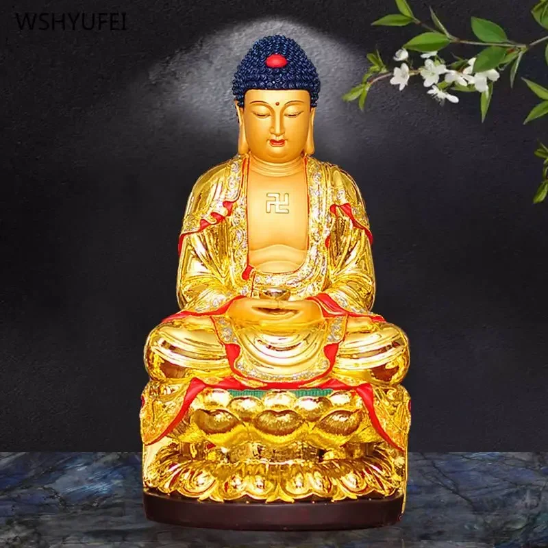 1 piece of 30cm high resin household Shakyamuni Buddha statue household worship statue feng shui ornament