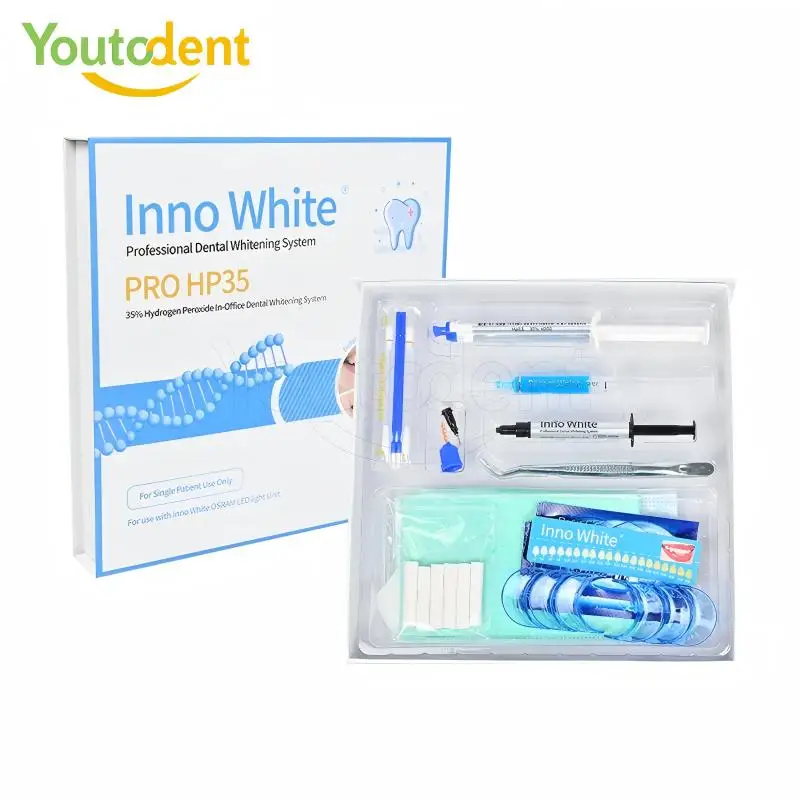 Dental Teeth Cold Light Whitening Gel 35% Hydrogen Peroxide Bleaching Agent Professional Dental Double Tube Syringe Pen