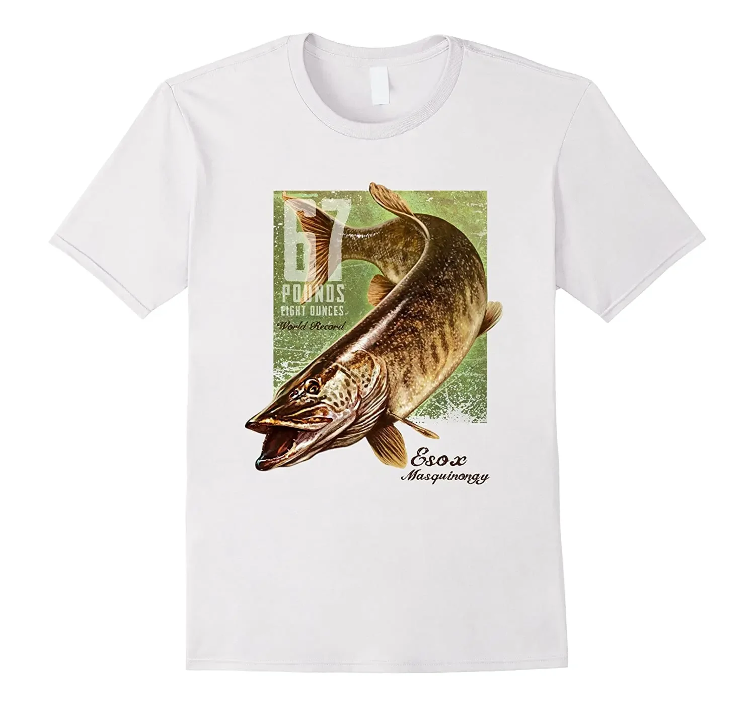 Musky Fishing World Record T-Shirt 100% Cotton O-Neck Short Sleeve Summer Casual Mens T-shirt Streetwear