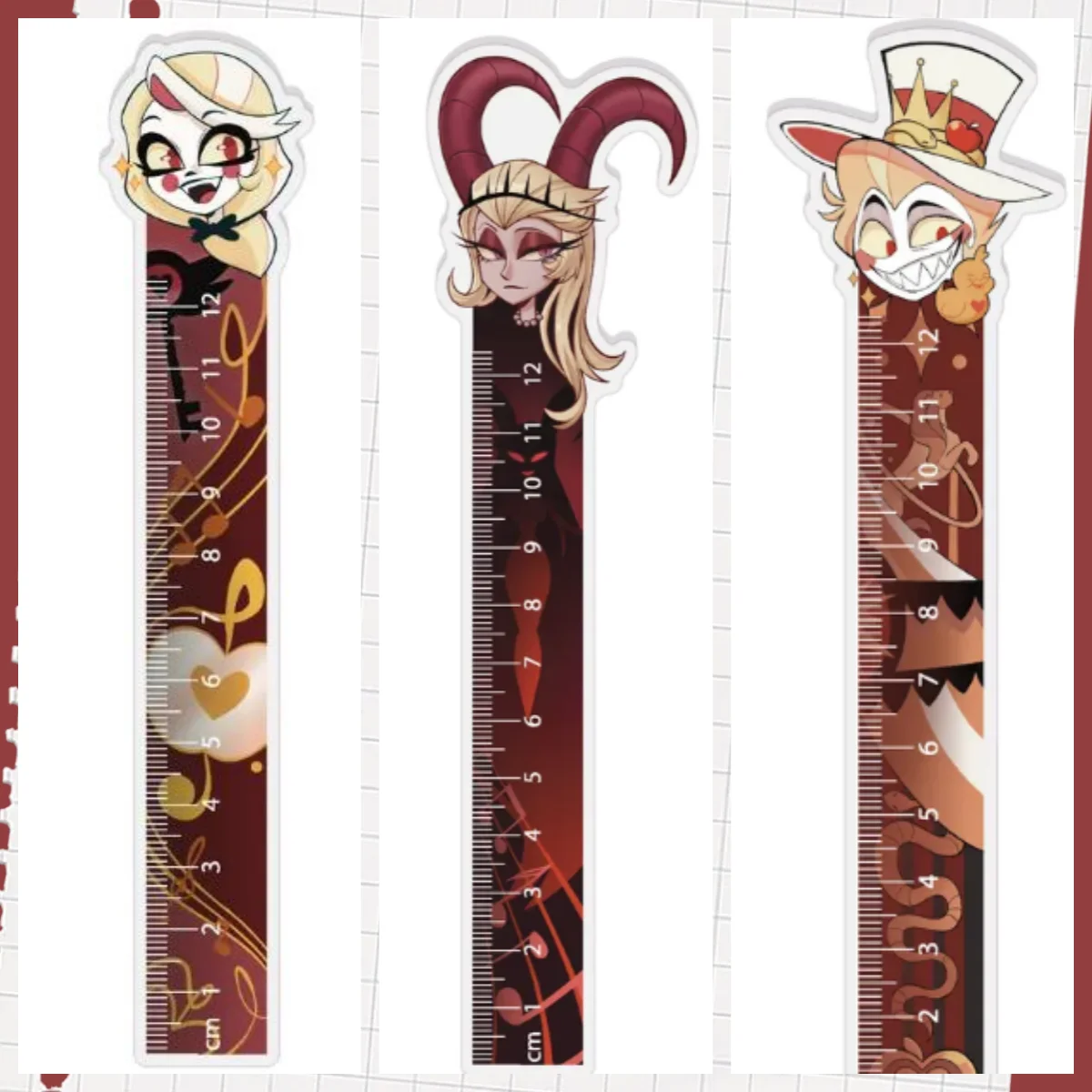 

Acrylic Ruler for Hazbin Hotel Lucifer Morningstar Lilith Character Scale Clear Exquisite Scale Hand Account Stationery Ruler