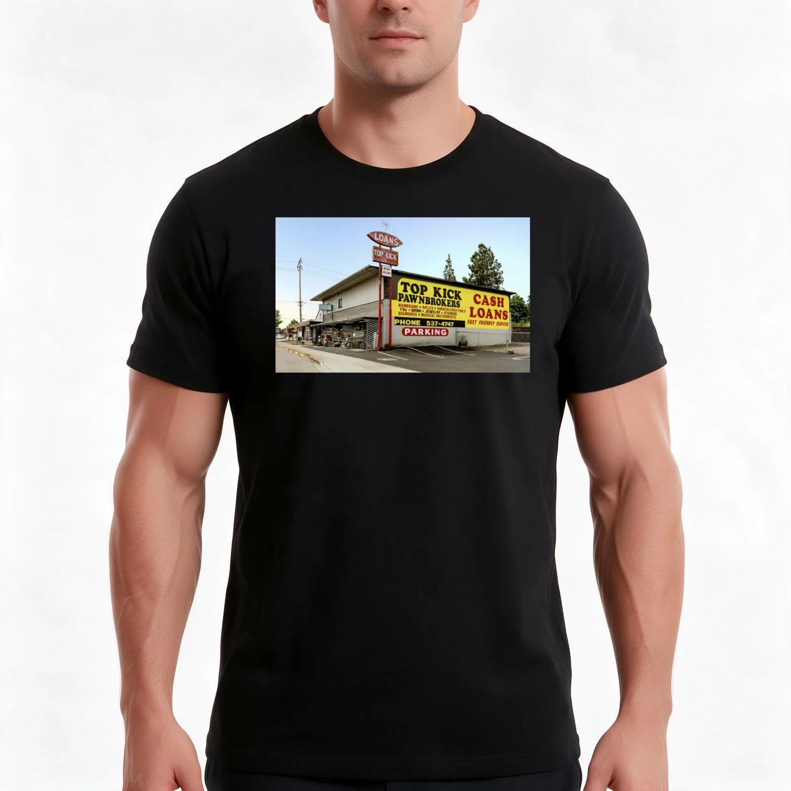 Top Kick Pawn Brokers T-Shirt, Summer Casual Cotton Tee, Oversized Streetwear Tops, Vintage Graphic Print, Unisex Men Women