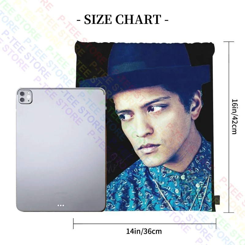 Bruno Mars Singer R B Funk Drawstring Bags Gym Bag Cute Art Print Gym Tote Bag Multi-function