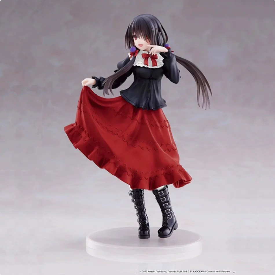New DATE A LIVE Tokisaki Kurumi Anime Figure Cute Girl Model Toy Black Red Dress Dress Up Standing Model Car Interior Ornament - view 2