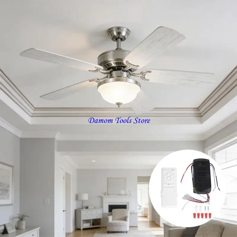 57BE Universal Ceiling Fan Remote Controller 6 Speed Adjustable with Reverse Function
