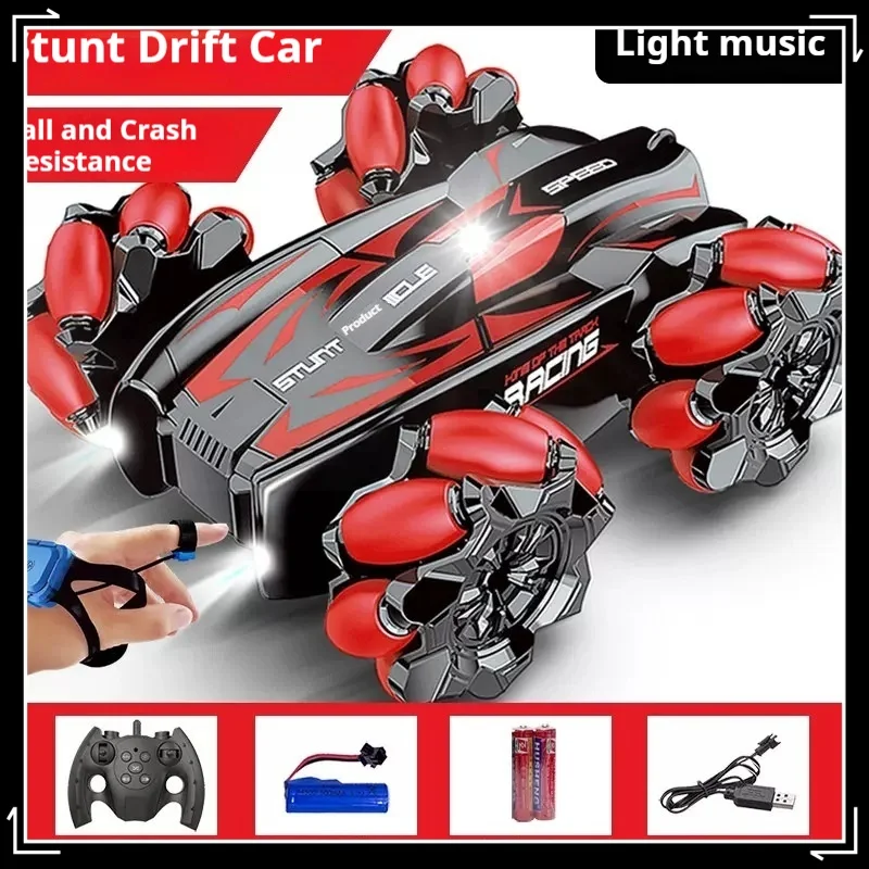 Two-Sided Exercise Light Tumbling 2.4g Gloves Gesture Radio Remote Control Jet Stunt Car Four-Drive Off-Road Drift Children