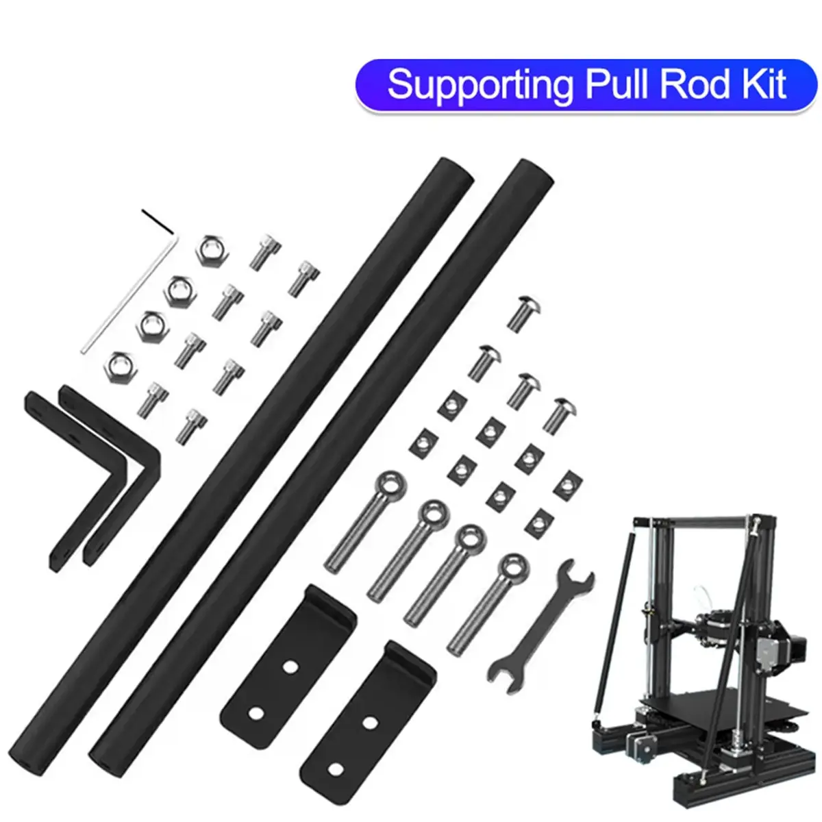 618 Mega Sale For 3D Printer Ender 3 Series Supporting Pull Rod Kit Aluminum Alloy Tie Rod Set for Creality Ender 3S Ender 3 Pro