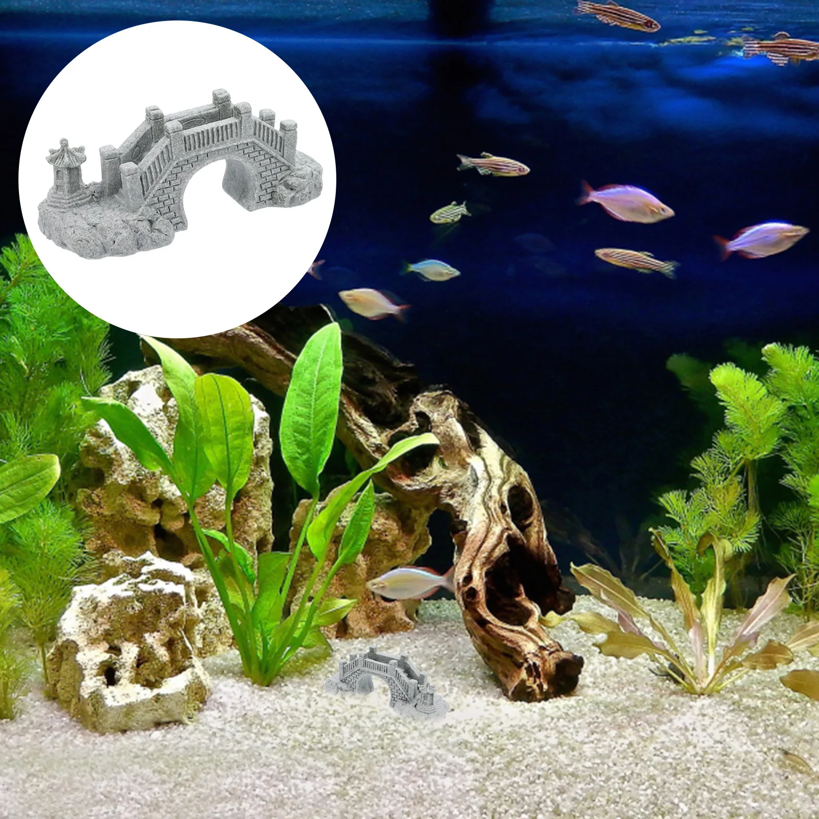 

Stone Pavilion Bridge Ornament Miniature Garden Arch Decor For Fish Tank Landscaping Micro Landscape Bonsai Desktop Aquarium