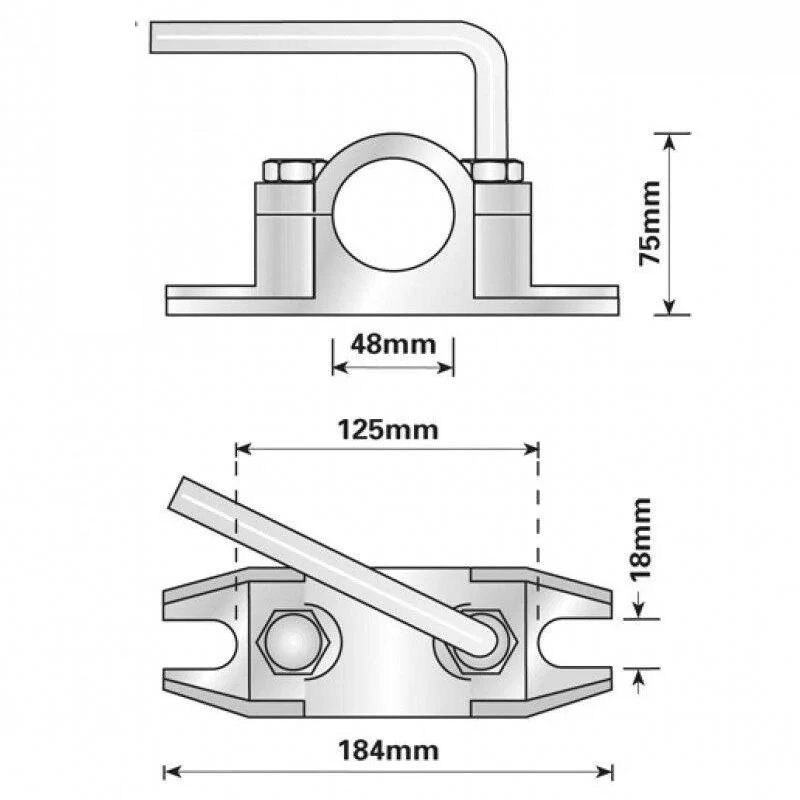 48mm Cast Trailer Jockey Wheel Clamp Jack Casting Pipe Clamp Rv Outrigger Fixator Split Clamp Prop Stand Support Trailer Parts