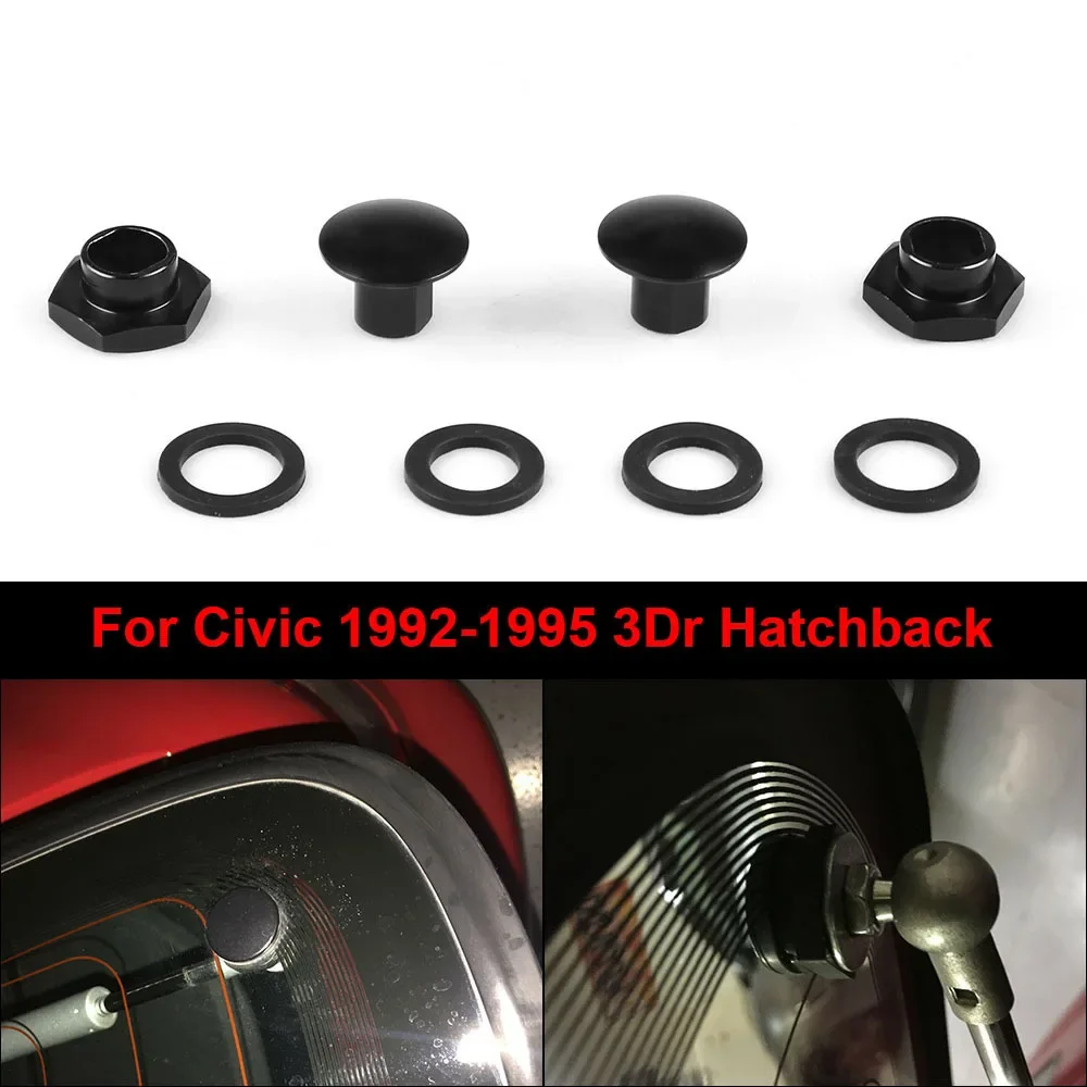 

For 92-95 Honda Civic 3Dr Hatchback EG6 CRV Black Aluminum Rear Glass Strut Hardware Kit