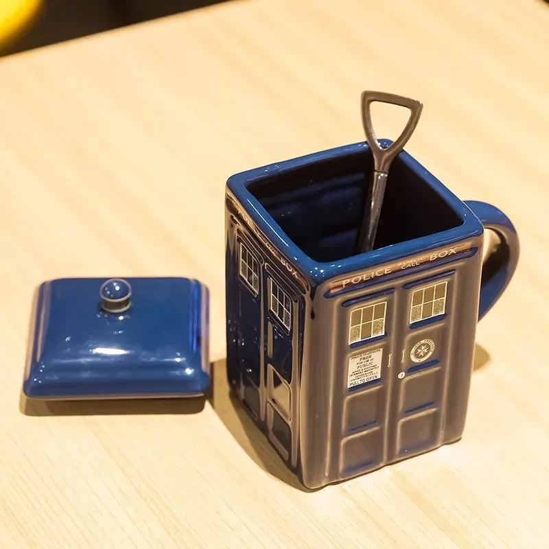 Creative Police Box Water Cup Fun Ceramic Coffee Mug Tea Cup  Children's Milk Beverage Breakfast Cups  Birthday Gift