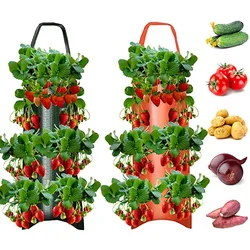 Multi-port hanging strawberry growing bags plant growing bags indoor and outdoor vertical growing bags cultivation bags1pc