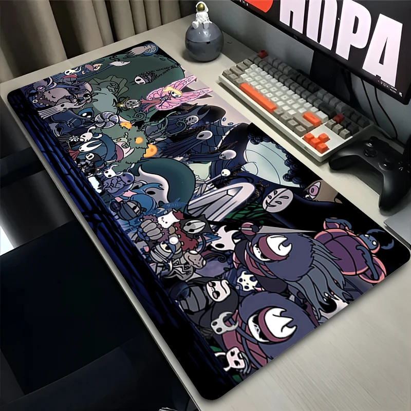 Cool Anime Mouse Pad H-hollow Knight Professional Gaming Accessories Lock Edge Keyboard Desk Mat Large mousepads Smooth Surface