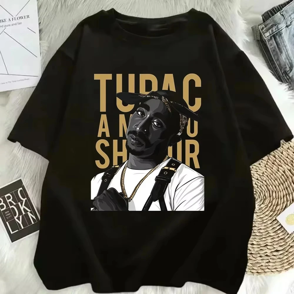 Tupac Amaru Shakur Rapper Graphic T-Shirt, Unisex Summer Cotton Y2K Casual Crew Neck Fashion Women And Men T-shirts