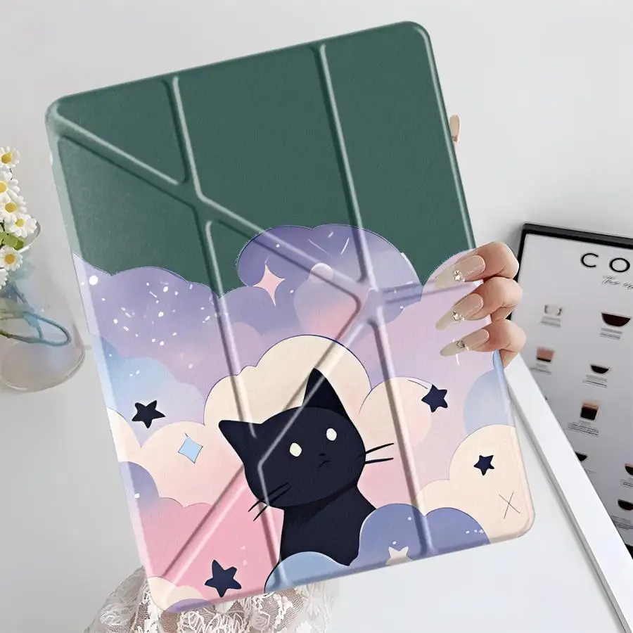 

Starry Sky Cat Y-Fold Holder Cover Tablet Case For iPad Mini 6 7 Air 4 5 M3 M2 1 2 M4 11inch Pro 11th 10th 9th 8th 7th 12.9inch