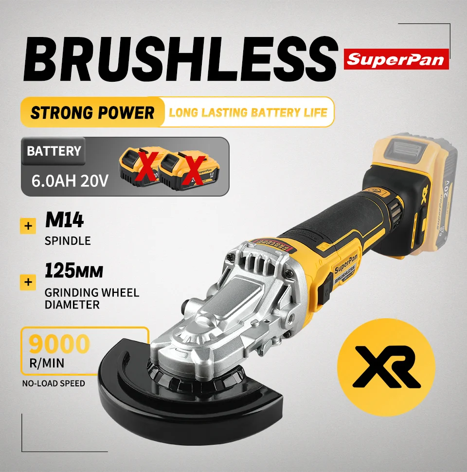 

High-Efficiency Brushless | SUPERPAN DCG405FN 18V Max XR 125mm 8500 RPM Cordless Angle Grinder Cutting & Polishing HandheldTool