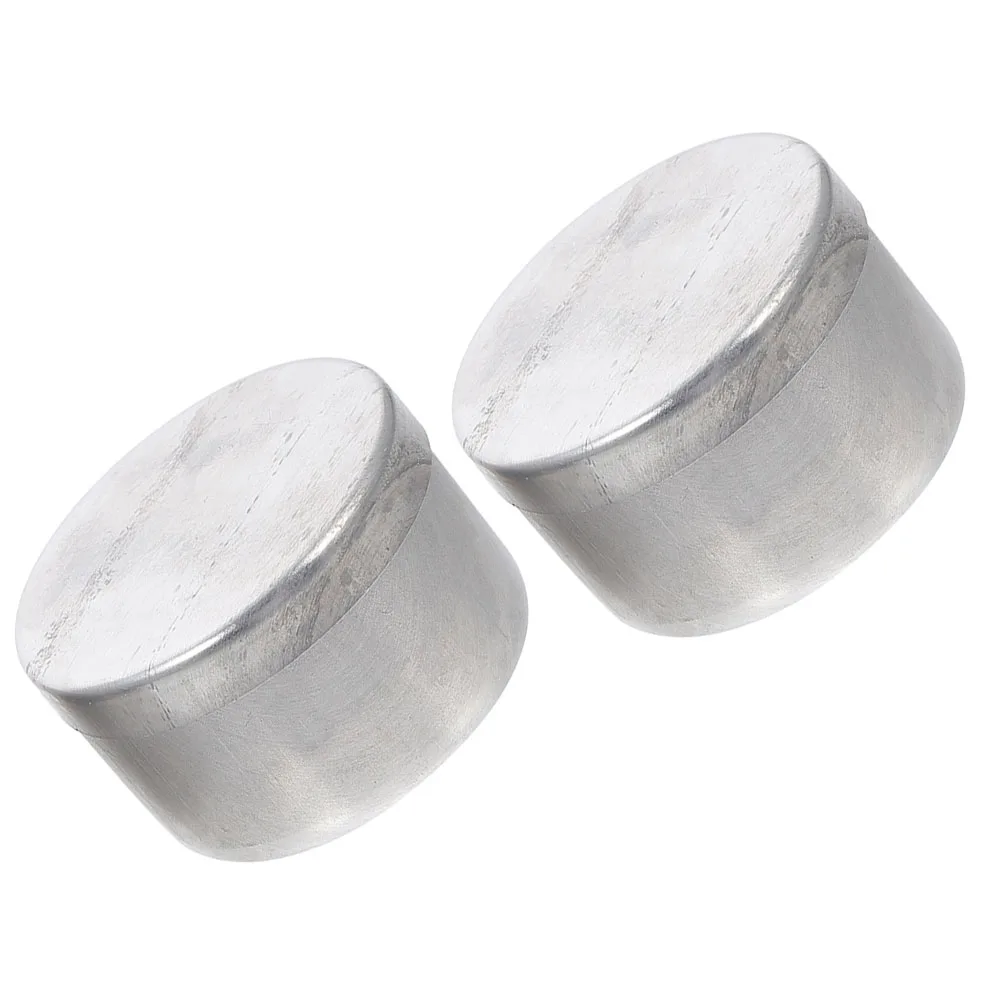 

2pcs Aluminum Weighing Boats Leak-Proof Cover Soil Storage Container Sample Box for Lab Use Round Metal Tiny Jar 55x35mm