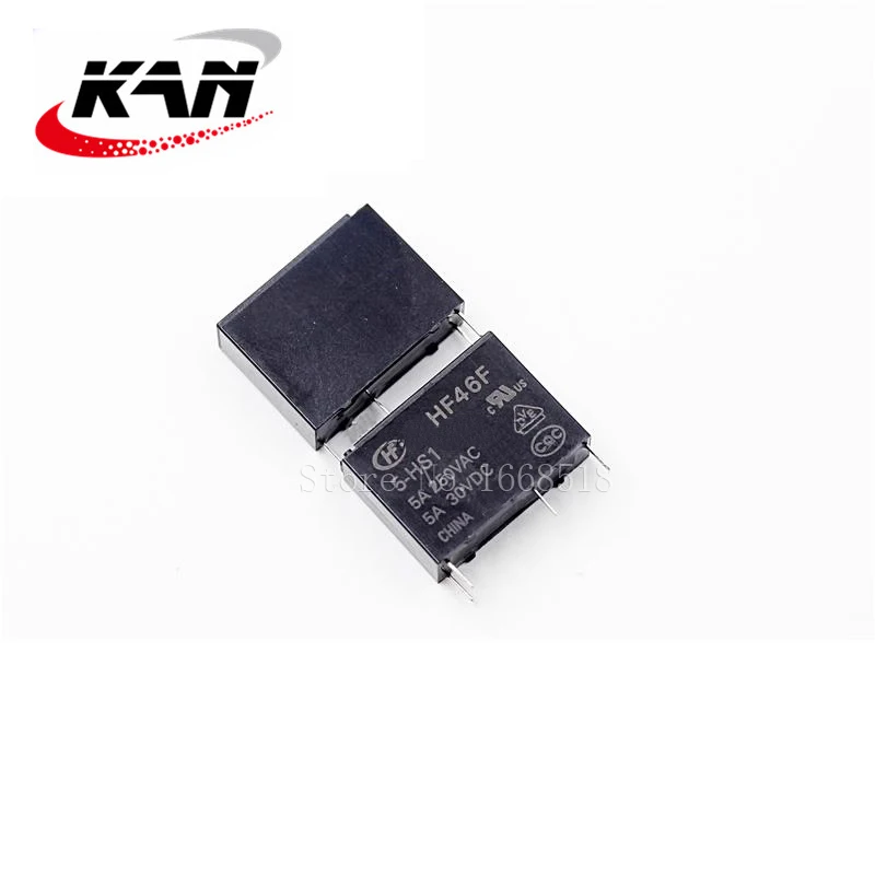 Imagem -03 - Relé de Potência Hf46f005-hs1 Hf46f-012-hs1 Hf46f-024-hs1 5vdc 12vdc 24vdc 5a 250vac 4pin Original Novo 100 Pcs