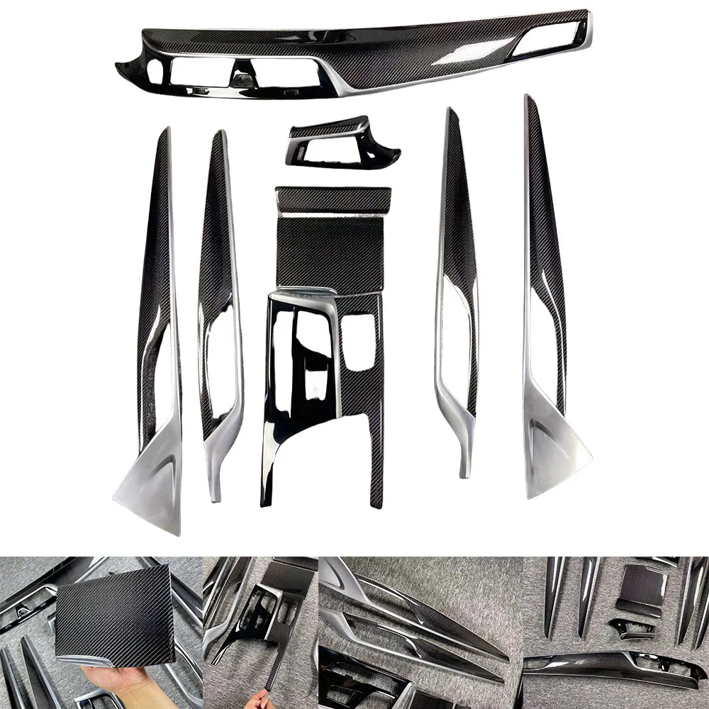 

100% Real Carbon Fiber Interior Trim Kit for 5 Series G30 G38 Dashboard Door Cover Center Console