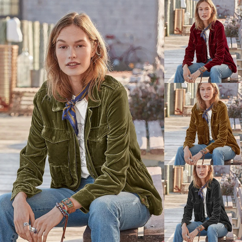 

Women Coats Turn Down Collar Jackets Full Sleeve Coat Y2k Streetwear Elegant Casual Loose Regular Work Open Stith Autumn Winter