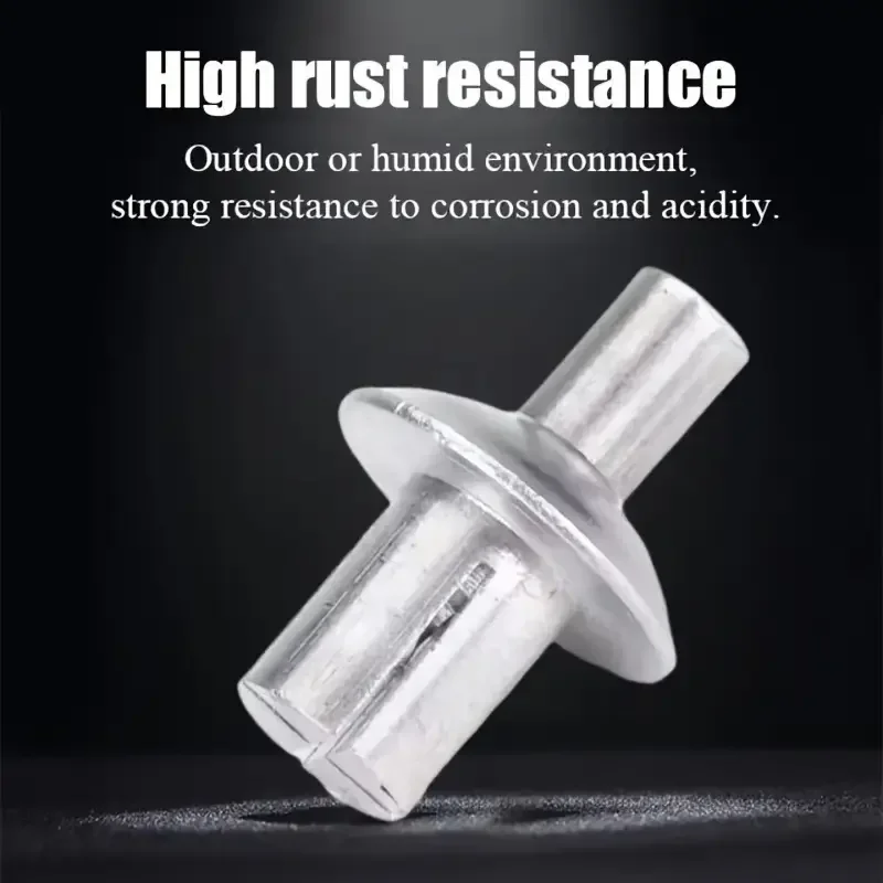 30 قطعة من مسامير توسيع الرأس المستديرة المصنوعة من سبائك الألومنيوم - سهلة التركيب المطرقة، متينة ومقاومة للتآكل