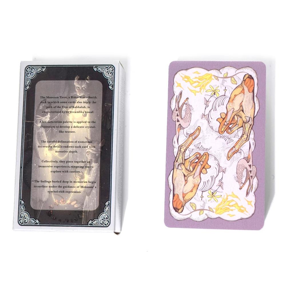 The Monsoon Tarot 78 Tarot Deck بطاقات التارو الأصلية للمبتدئين وأداة عرافة التارو الخفيفة